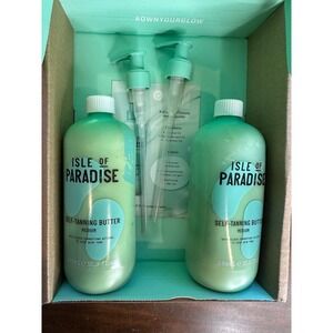 2pack Isle of Paradise 500ml Self-Tanning Butter MEDIUM Duo Set with Pumps New